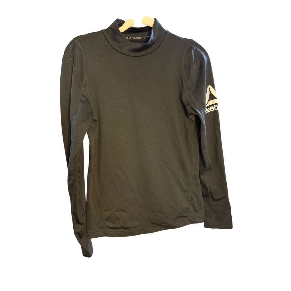 Reebok women’s CrossFit Black Long Sleeve Base Mock Neck Compression Top Running